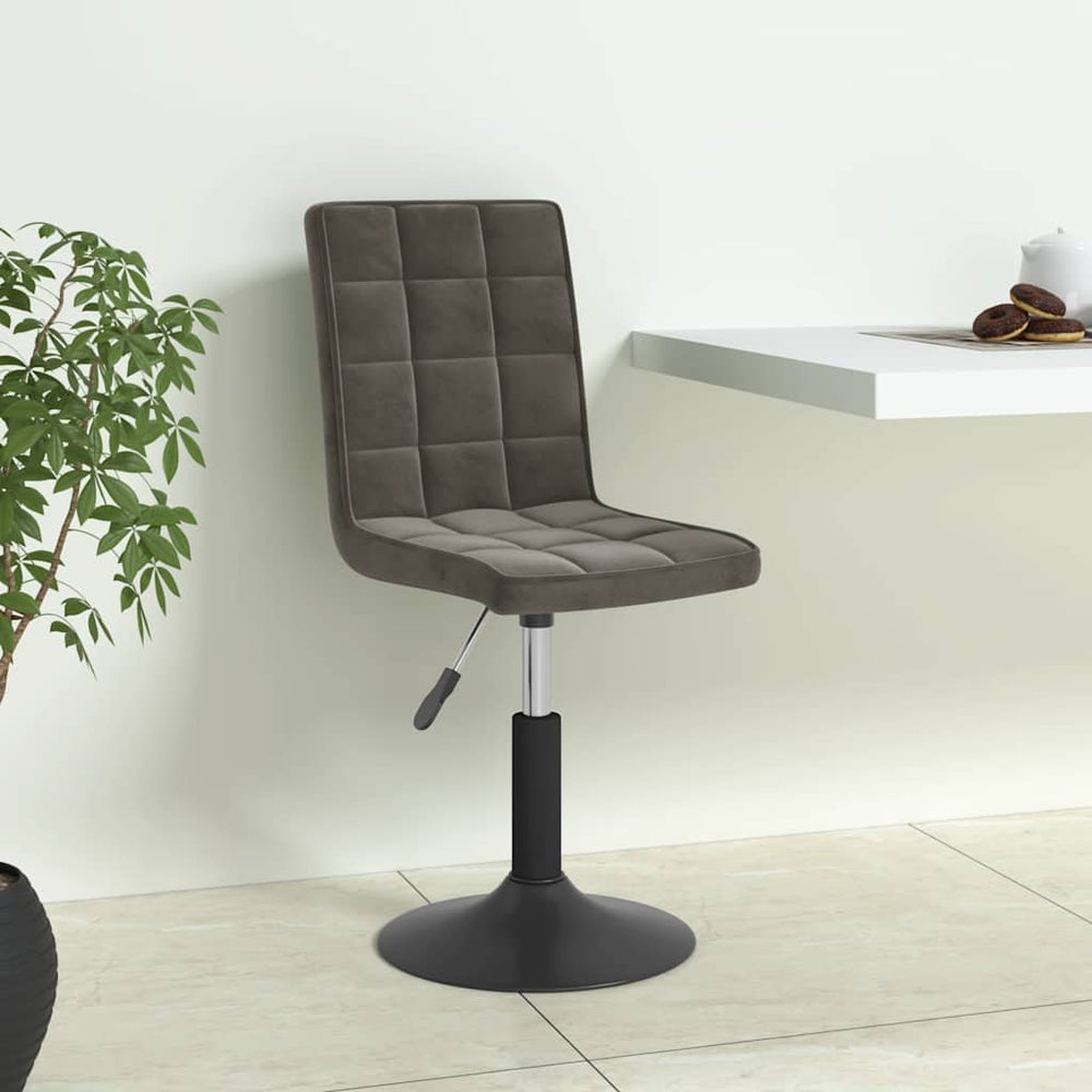 vidaXL Dining Chairs 4 pcs. Swivel Dark Gray Velvet