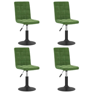vidaXL Dining Chairs 4 pcs. Swivel Dark Green Velvet