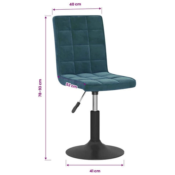 vidaXL Dining Chairs 4 pcs Swivel Blue Velvet