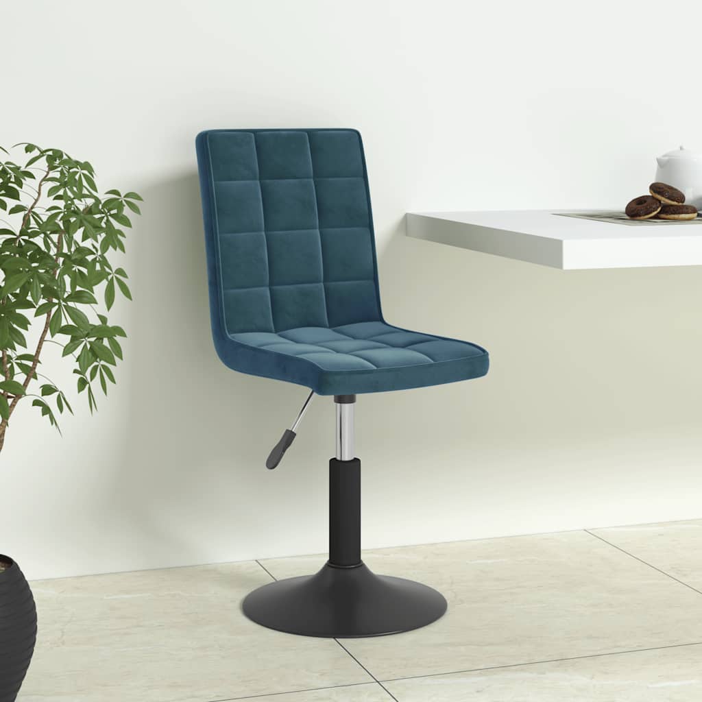 vidaXL Dining Chairs 4 pcs Swivel Blue Velvet