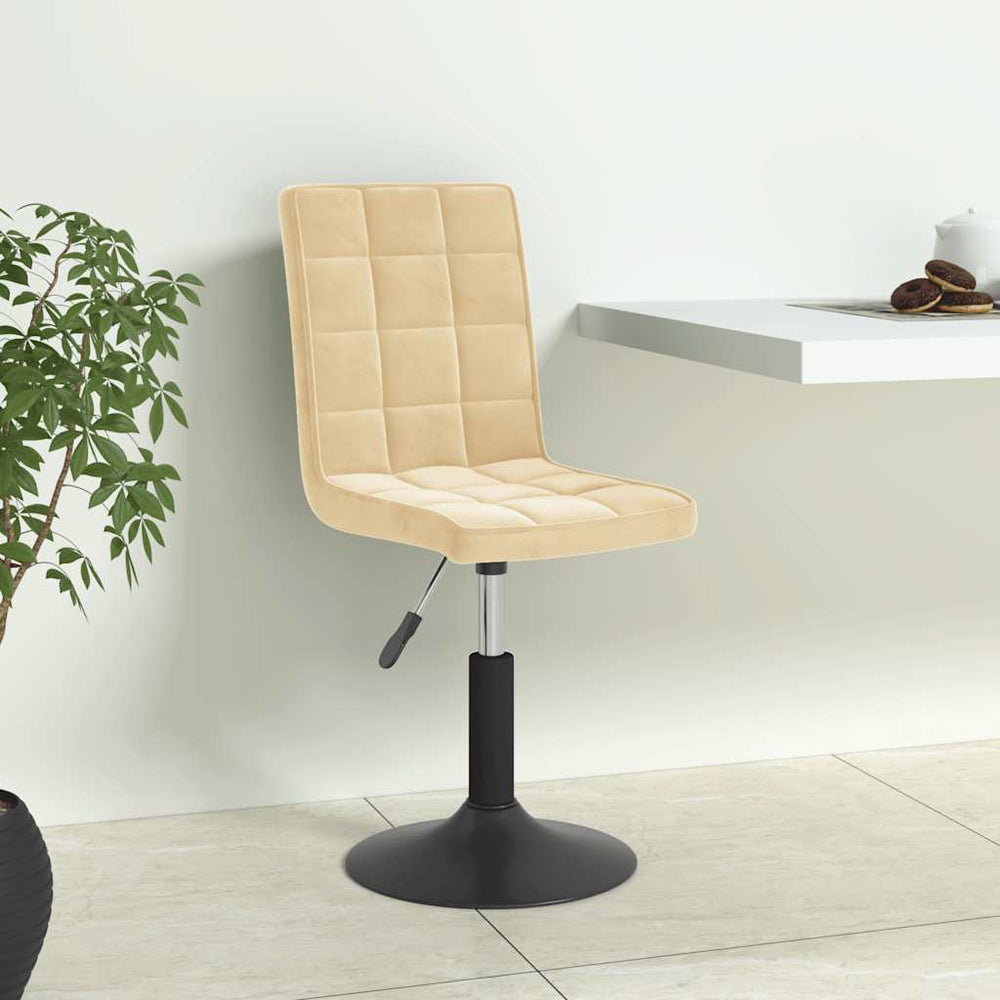 Esszimmerstühle 6 Stk. Drehbar Creme Samt
