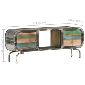 vidaXL TV Cabinet Multicolor 110x30x42 cm Solid Reclaimed Wood