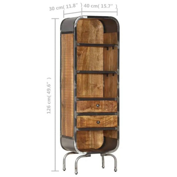 vidaXL Highboard 40x30x126 cm Solid Mango Wood