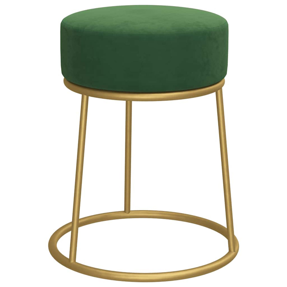 vidaXL Round Stool Green Velvet