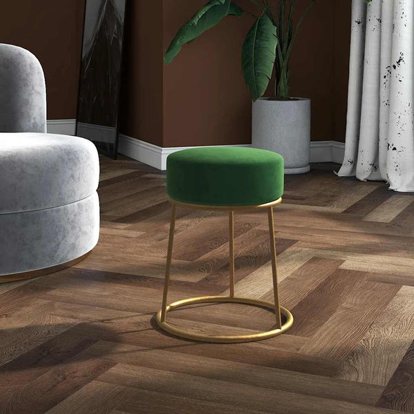 vidaXL Round Stool Green Velvet