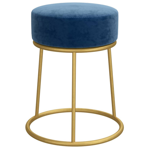 vidaXL Round Stool Blue Velvet