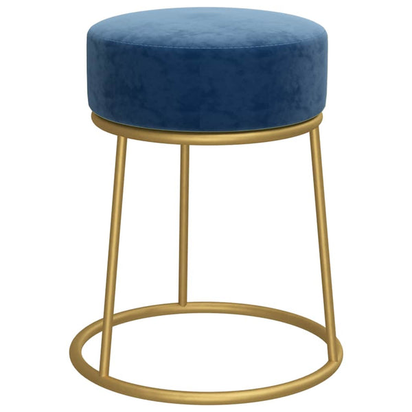 vidaXL Round Stool Blue Velvet
