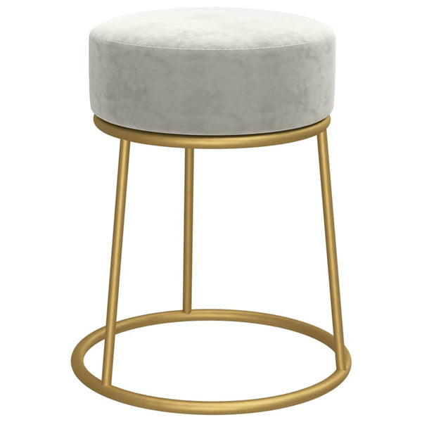 vidaXL Round Stool Light Grey Velvet