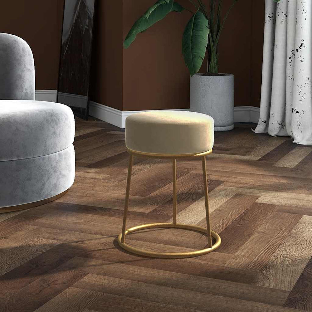 vidaXL Round Stool Dark Grey Velvet