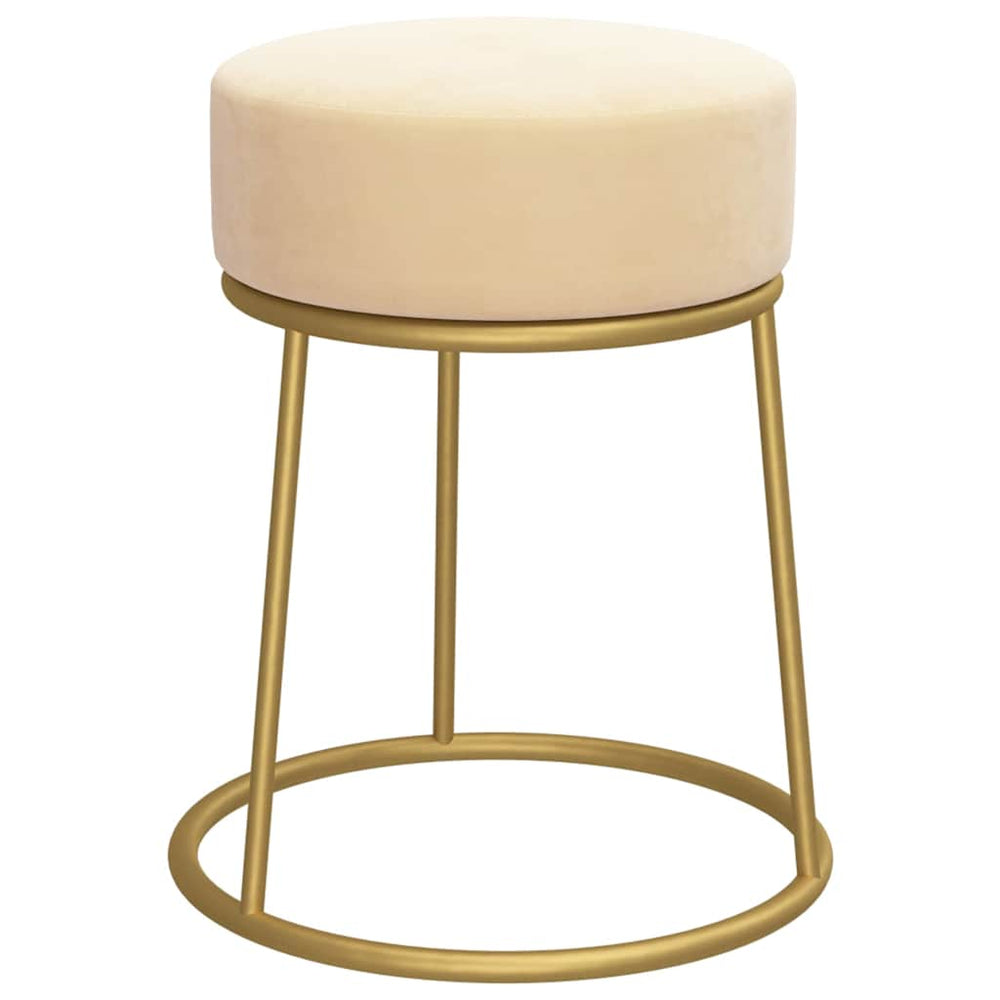 vidaXL Round Stool Apricot Velvet