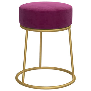 vidaXL Round Stool Purple Velvet