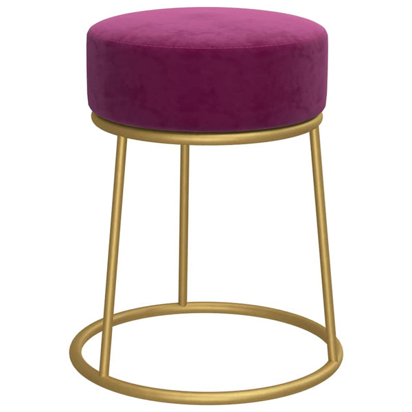 vidaXL Round Stool Purple Velvet