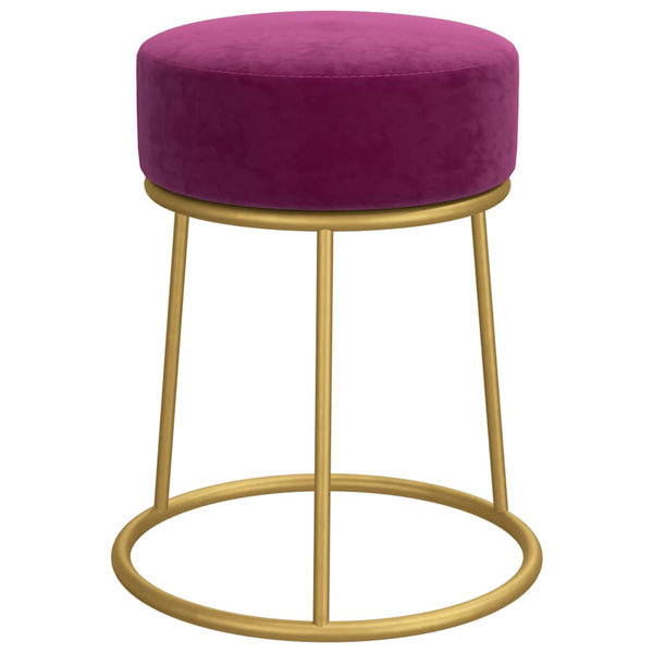 vidaXL Round Stool Purple Velvet