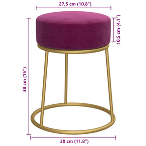 vidaXL Round Stool Purple Velvet