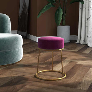 vidaXL Round Stool Purple Velvet