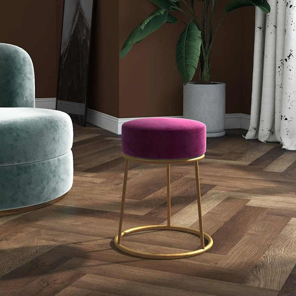 vidaXL Round Stool Purple Velvet