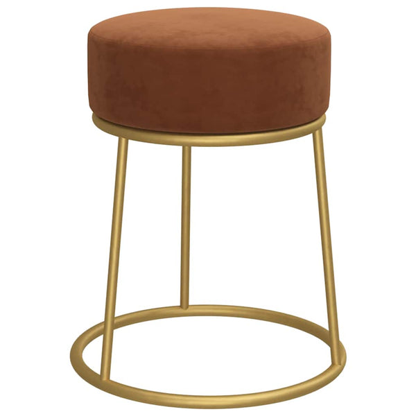 vidaXL Round Stool Brown Velvet