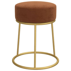 vidaXL Round Stool Brown Velvet