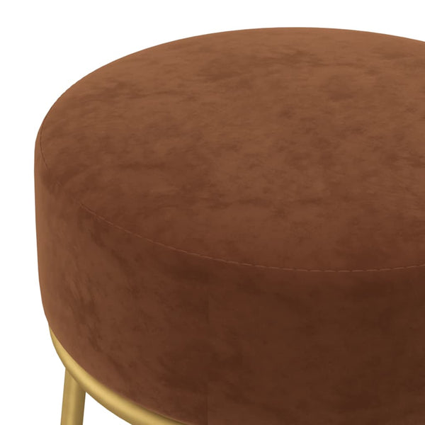 vidaXL Round Stool Brown Velvet
