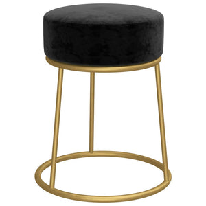 vidaXL Round Stool Black Velvet