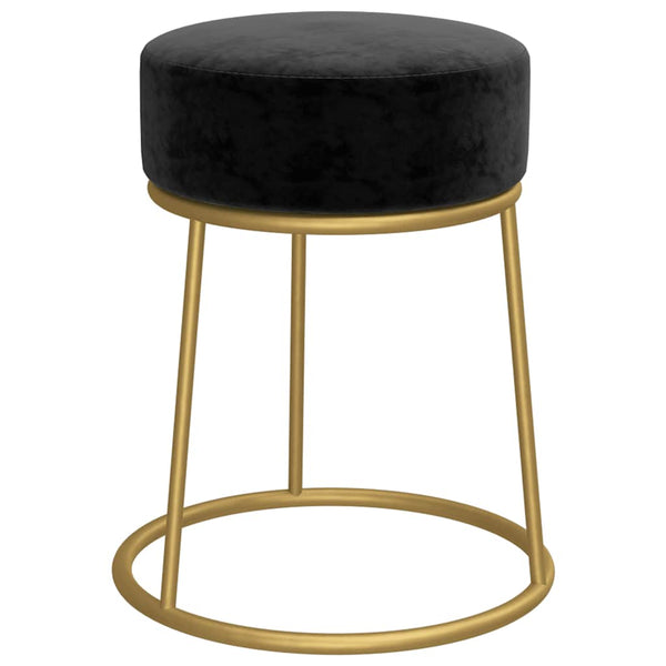 vidaXL Round Stool Black Velvet