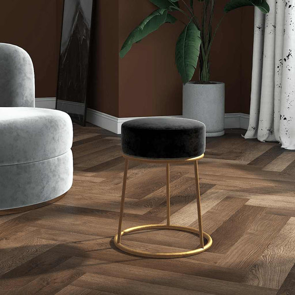 vidaXL Round Stool Black Velvet