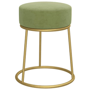 vidaXL Round Stool Mustard Yellow Velvet