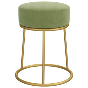 vidaXL Round Stool Mustard Yellow Velvet