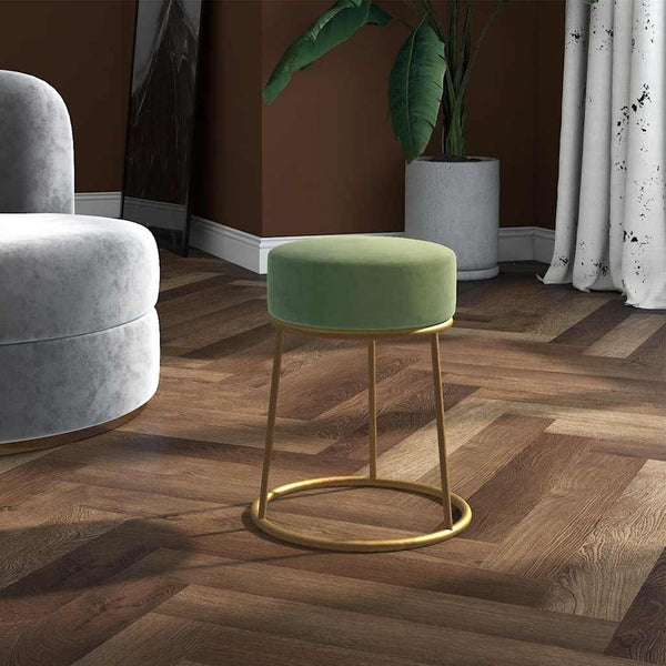 vidaXL Round Stool Mustard Yellow Velvet