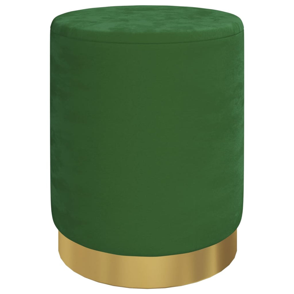 vidaXL Round Storage Stool Green Velvet 31 x 37 cm