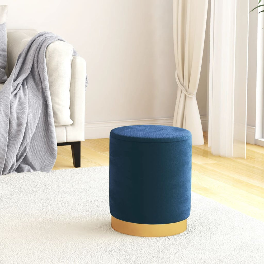 vidaXL Round Storage Stool Blue Velvet 31 x 37 cm