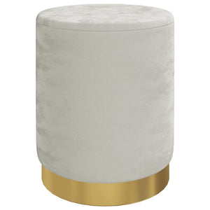 vidaXL Round Storage Stool Light Grey Velvet 31 x 37 cm