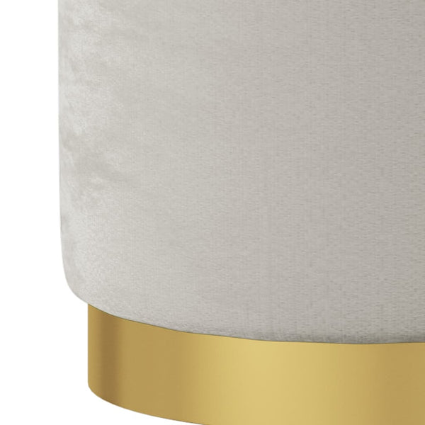 vidaXL Round Storage Stool Light Grey Velvet 31 x 37 cm