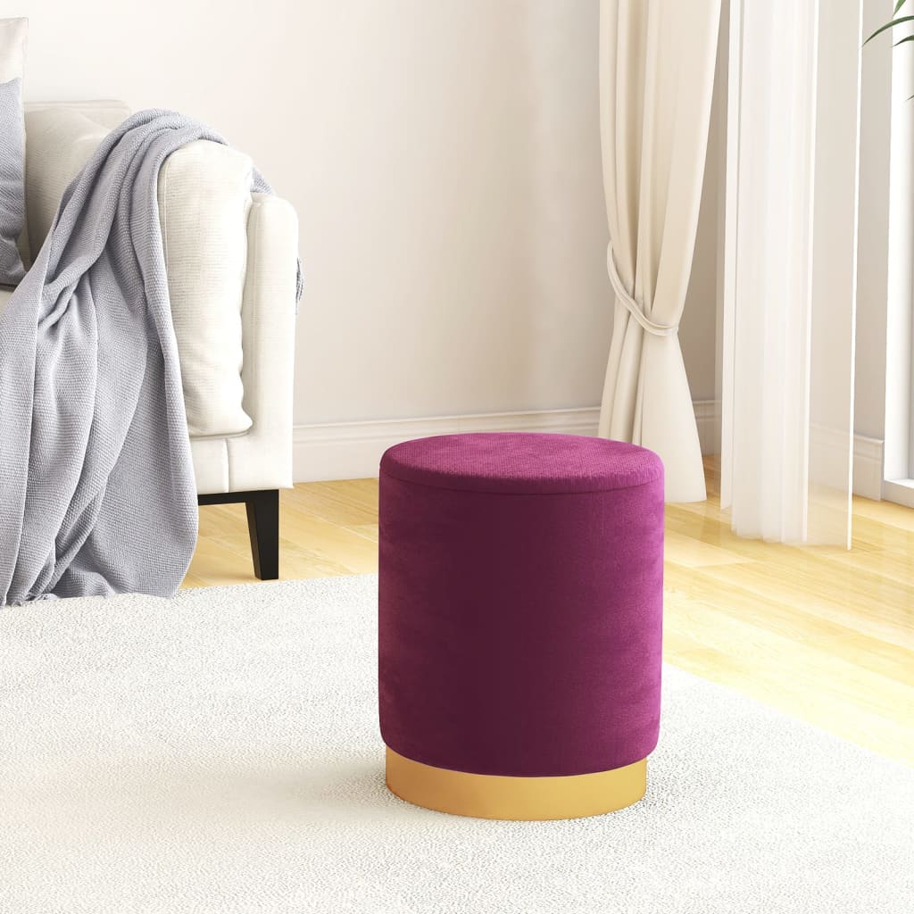 Runder Samt Hocker Violett mit Stauraum