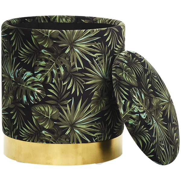 vidaXL Round Storage Stool Multicolour Fabric 31 x 37 cm