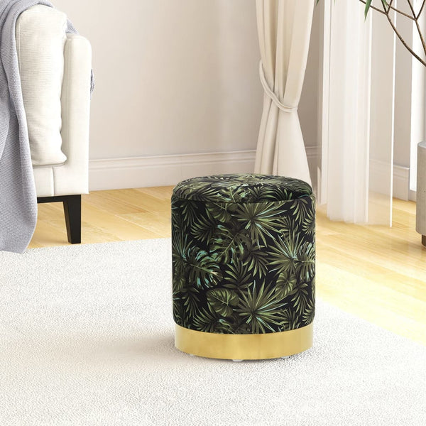 vidaXL Round Storage Stool Multicolour Fabric 31 x 37 cm