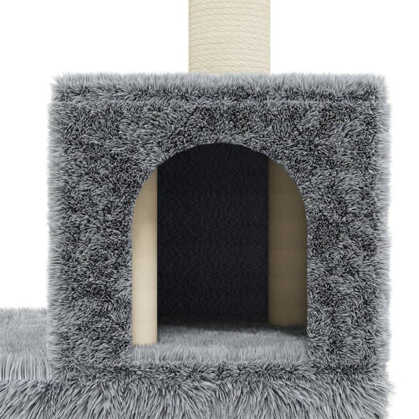 vidaXL Cat Tree with Sisal Scratching Posts Light Grey 188 cm