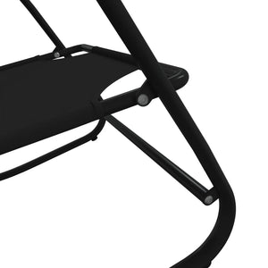 vidaXL Rocking Lounger Black Steel and Textilene