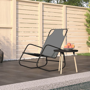 vidaXL Rocking Lounger Grey Steel and Textilene