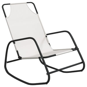 vidaXL Rocking Lounger Cream Steel and Textilene