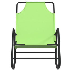 vidaXL Rocking Lounger Green Steel and Textilene