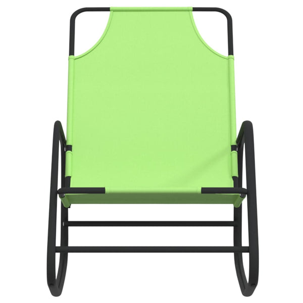 vidaXL Rocking Lounger Green Steel and Textilene