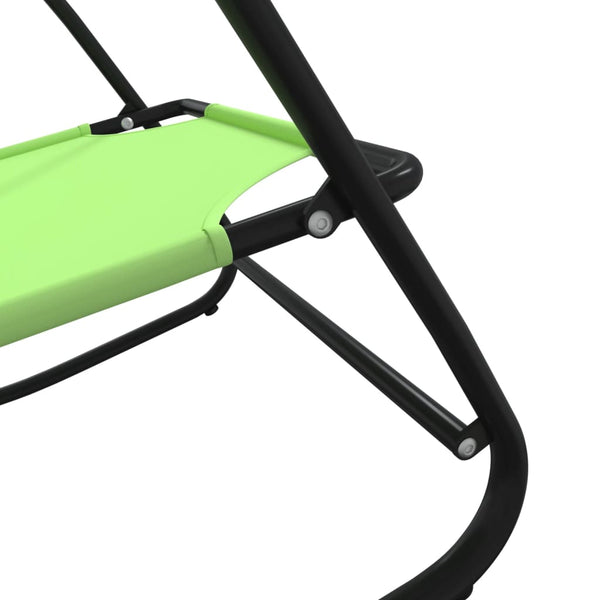 vidaXL Rocking Lounger Green Steel and Textilene
