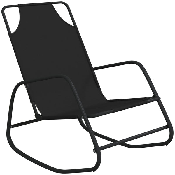 vidaXL Rocking Loungers 2 pcs Black Steel and Textilene