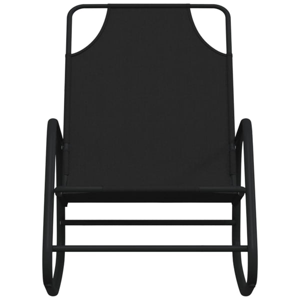 vidaXL Rocking Loungers 2 pcs Black Steel and Textilene