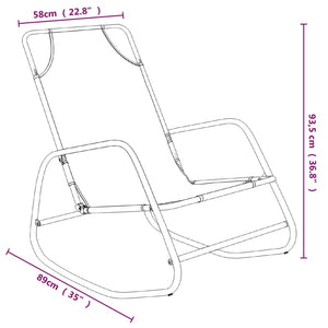 vidaXL Rocking Loungers 2 pcs Black Steel and Textilene
