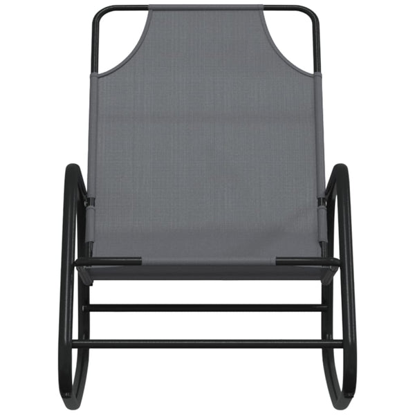 vidaXL Rocking Loungers 2 pcs. Gray Steel and Textilene