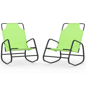 vidaXL Rocking Loungers 2 pcs Green Steel and Textilene