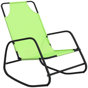 vidaXL Rocking Loungers 2 pcs Green Steel and Textilene