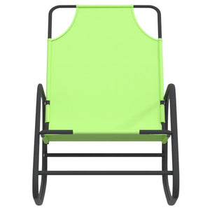 vidaXL Rocking Loungers 2 pcs Green Steel and Textilene